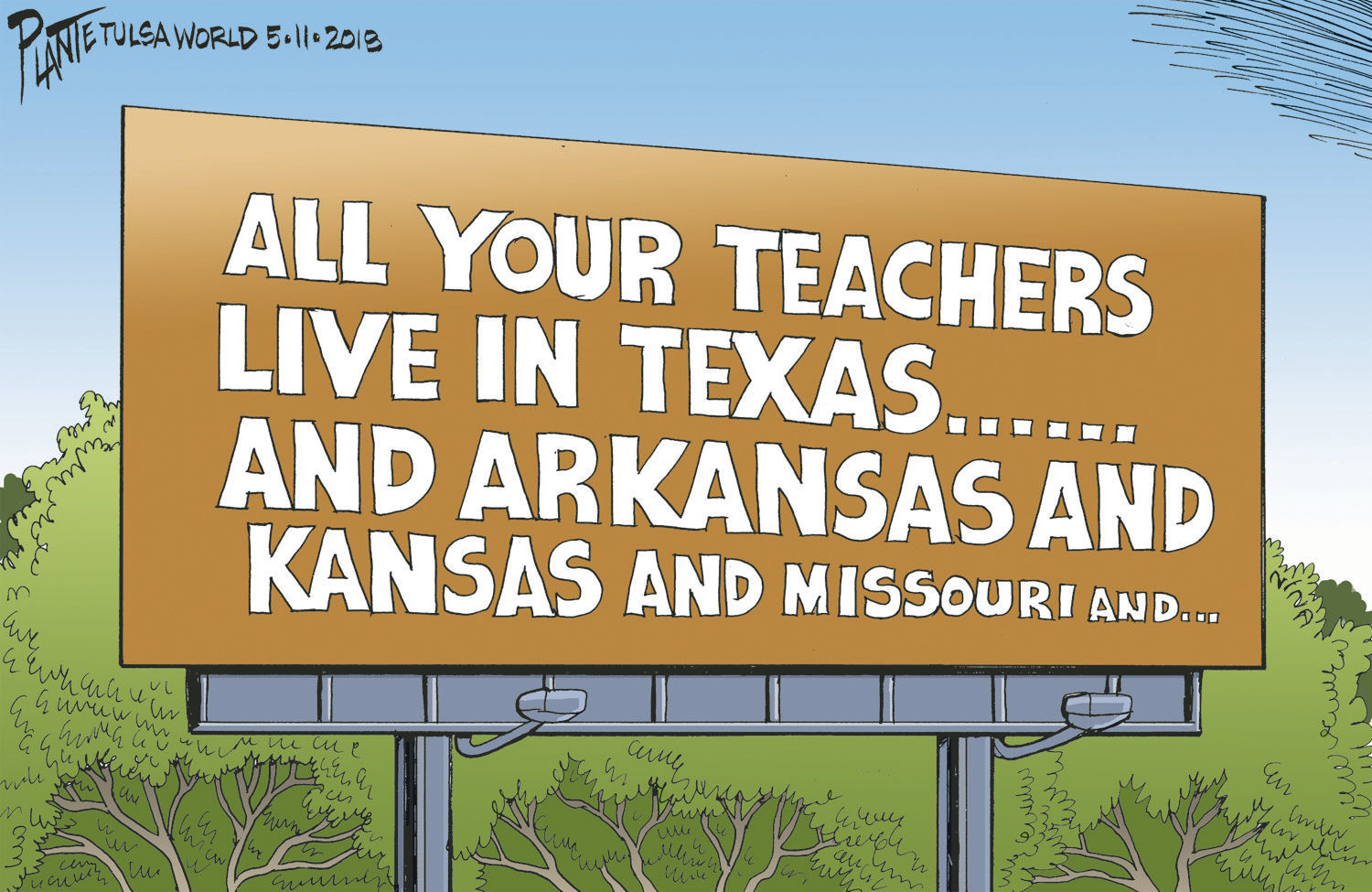 Bruce Plante Cartoon: Ft. Worth billboard edited